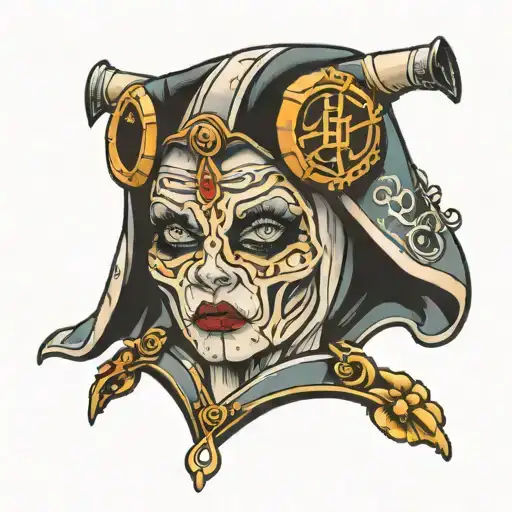 see no evil nun  here tattoo design idea