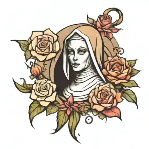 nun tattoo design idea