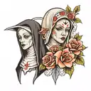 nun tattoo design idea