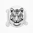 tiger with number 13 tattoo design idea