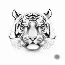 tiger with number 13 tattoo design idea
