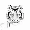 tiger with number 13 tattoo design idea