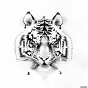 tiger with number 13 tattoo design idea