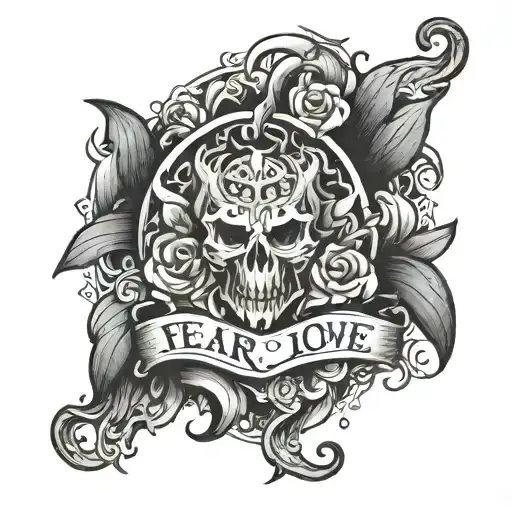 fear, love, family, strong, tattoo design idea
