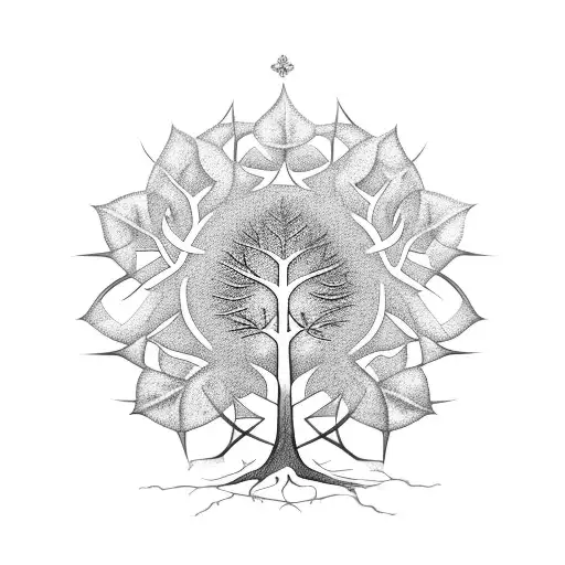 tattoo dedicated to my daughter Elsa, and my sons Gonzalo and Manuel, whose names make up the branches of a tree of life tattoo design idea
