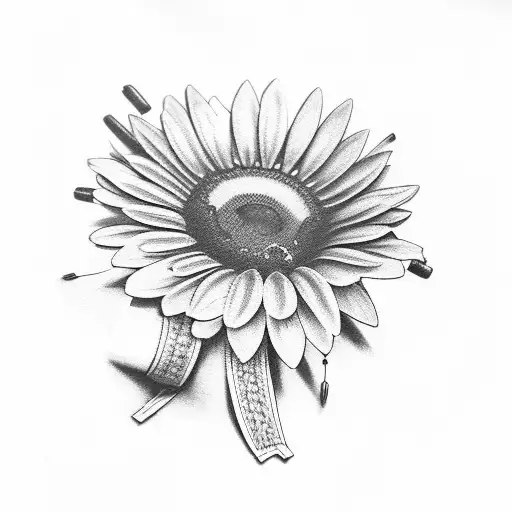 Old school dandy, accordion, daisies, mirror tattoo design idea