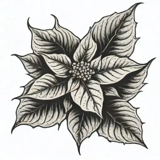 vintage poinsettia tattoo design idea