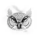 owl with tree pathway tattoo design idea