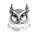 owl with tree pathway tattoo design idea
