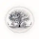 tree pathway tattoo design idea