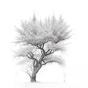 tree pathway tattoo design idea