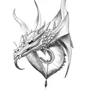 arrow with dragon tattoo design idea