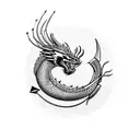 arrow with dragon tattoo design idea