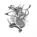 arrow with dragon tattoo design idea