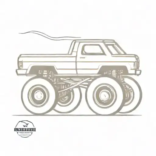 big monster truck wheels tattoo design idea
