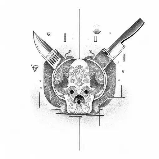 cooking knife tattoo design idea