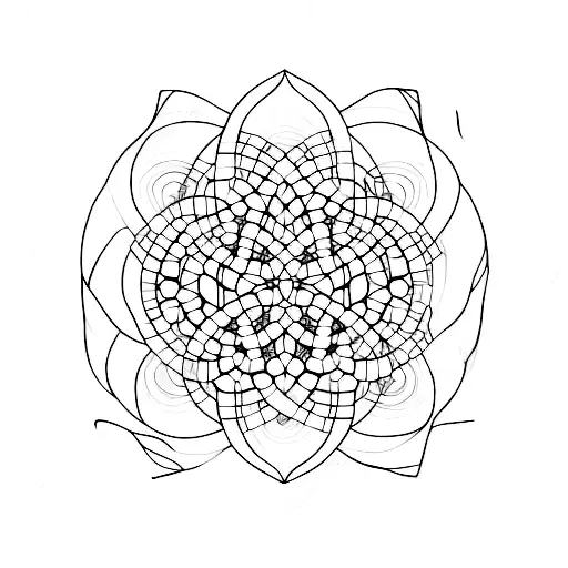 Geometric clover pattern incorporating the Fibonacci sequence tattoo design idea