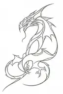 lightning bolt in the shape of a dragon wrapped tattoo design idea