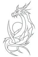 lightning bolt in the shape of a dragon wrapped tattoo design idea