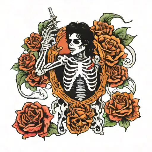 michael jackson skeleton tattoo design idea