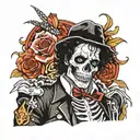 michael jackson skeleton tattoo design idea