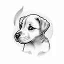 puppy hand with s in it tattoo design idea