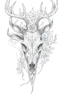 Deer skull tattoo design idea