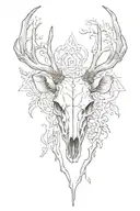 Deer skull tattoo design idea