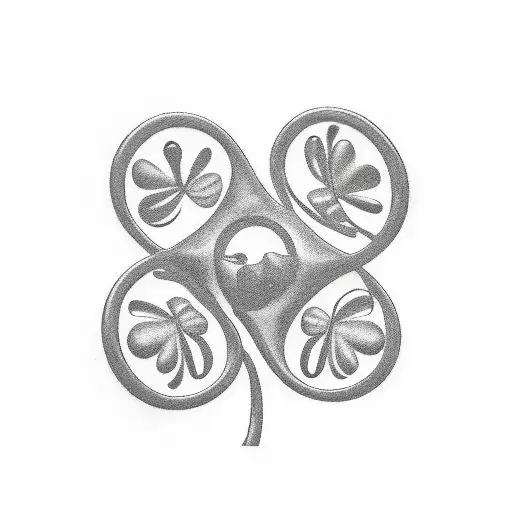 Four-leaf clover tattoo design idea
