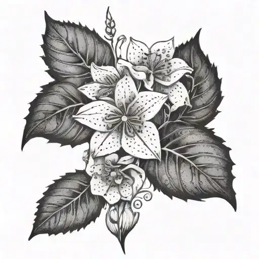 family birth flower June April october tattoo design idea