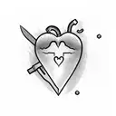 Heart with knife stabbing it tattoo design idea