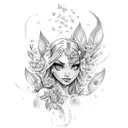 fada winx flora tattoo design idea