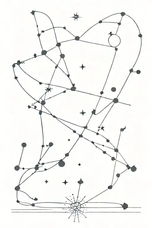 Pisces and libra constellation merging tattoo design idea