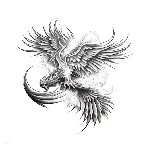phoenix rising from the ashes  tattoo design idea