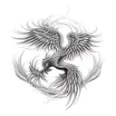 phoenix rising from the ashes  tattoo design idea