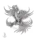 phoenix rising from the ashes  tattoo design idea