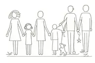 Simple Stick figures of family  tattoo design idea