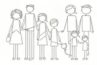 Simple Stick figures of family  tattoo design idea