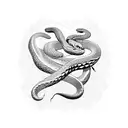 two snakes doing the infinity symbol, one is white and the other black tattoo design idea