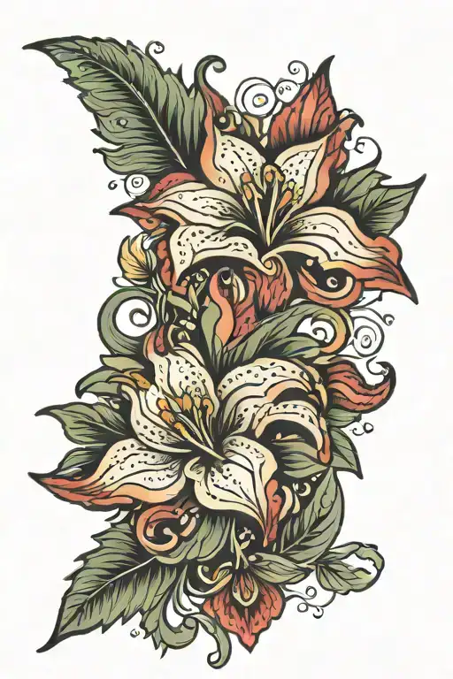 braylen Bennett paisley filigree St Josephs lilly tattoo design idea