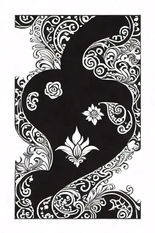 braylen Bennett paisley filigree St Josephs lilly tattoo design idea