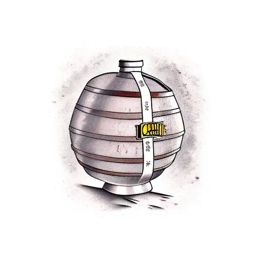 wine grape barrel bottle tattoo design idea