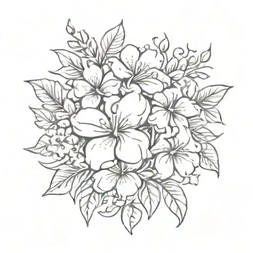 flowers with saying Ohana means family, little and broken but still good tattoo design idea