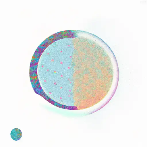 half moon,half sun ,with trees and it's refekctu in the water  tattoo design idea