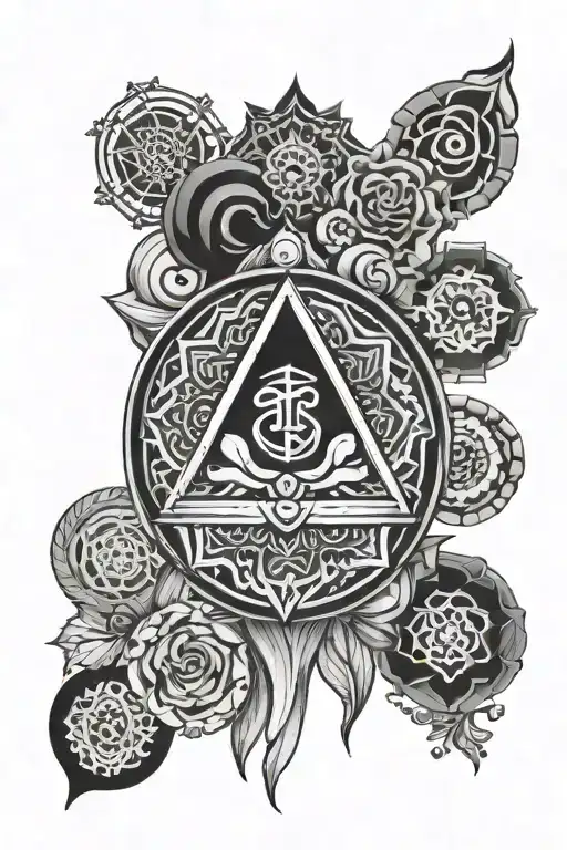 Chakra symbols forming tattoo design idea
