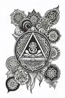 Chakra symbols forming tattoo design idea