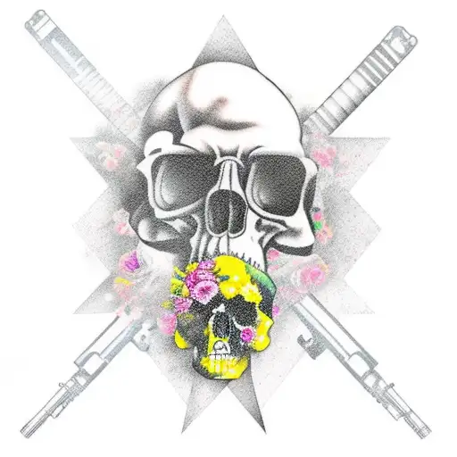 guns and roses  tattoo design idea