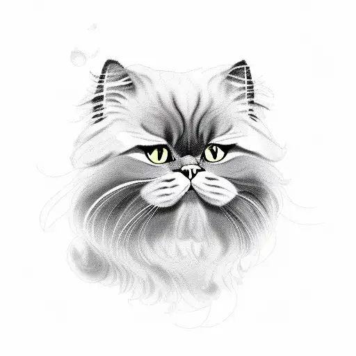 PERSIAN CAT tattoo design idea