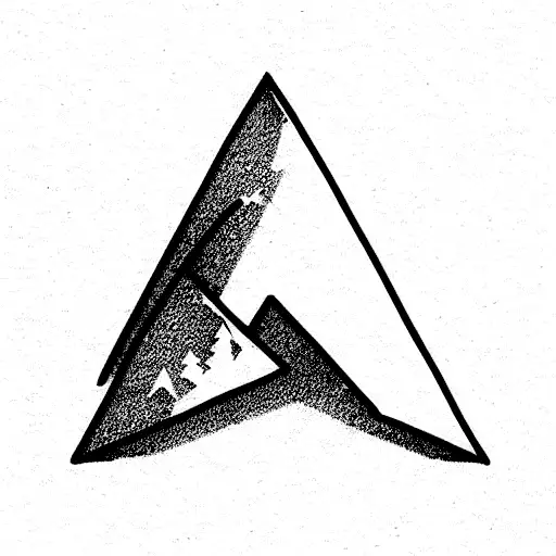 letter S in an upside down triangle tattoo design idea
