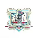 architecture Greece tattoo design idea